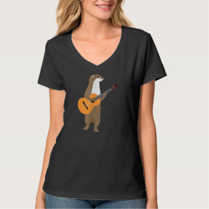 Camiseta Guitarista Mais Lontra Crianças E Guitaristas Art