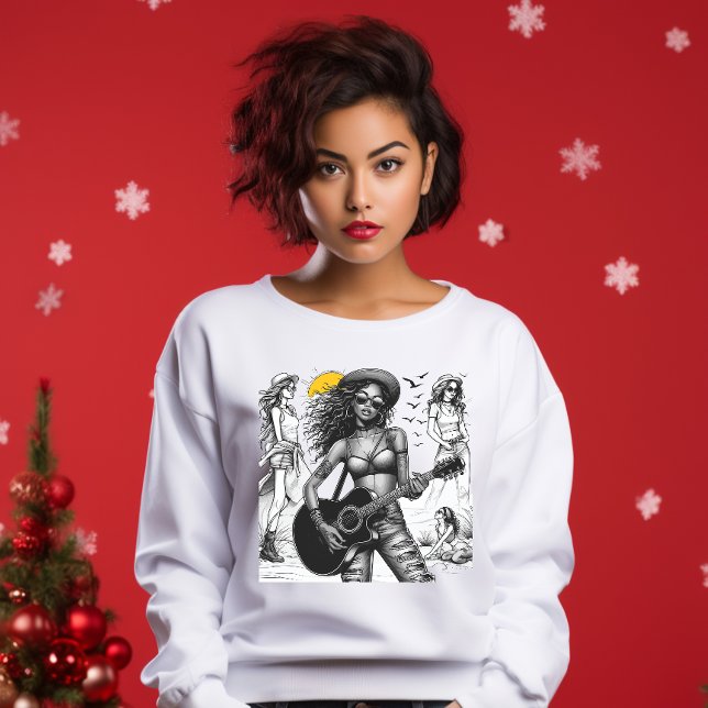 Camiseta Guitarista Rock Star Girl w (Guitarist Girl)