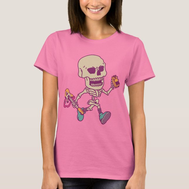 Camiseta Guitarista Skeleton Rocker (Frente)