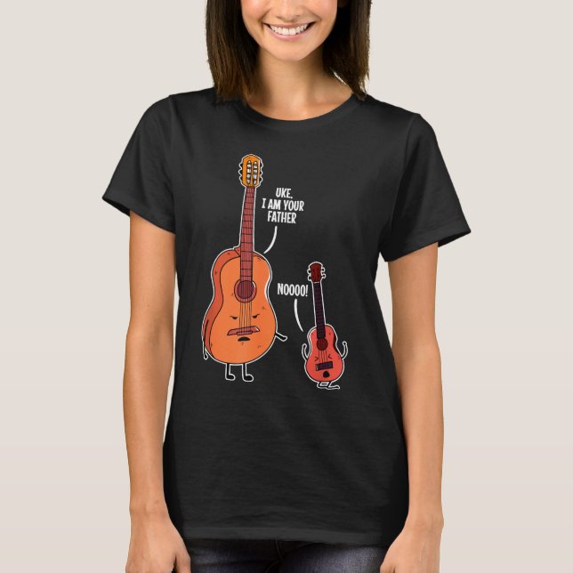 Camiseta Guitarista - Uke, sou o seu pai por ukulele musi (Frente)