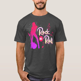 Camiseta Guitaristas guitarristas do rock dizendo Rock and 