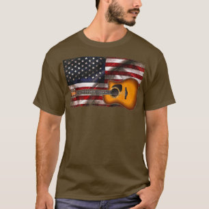 Camiseta Guitarra 4 de julho Presente bandeira americana Pa