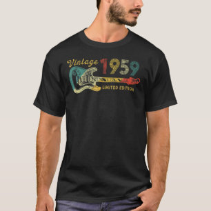 Camiseta Guitarra 63 Anos de Idade Antiga 1959 1