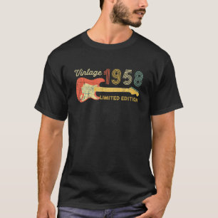 Camiseta Guitarra 65 Anos de Idade Antiga 1958