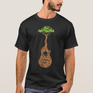 Camiseta Guitarra Acústica Árvore Da Vida Natureza Guitarri