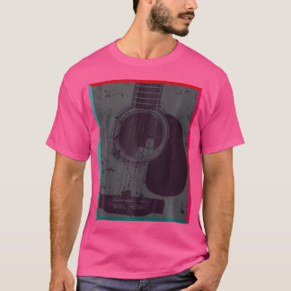Camiseta Guitarra Acústica Clássica Vintage Para Violão