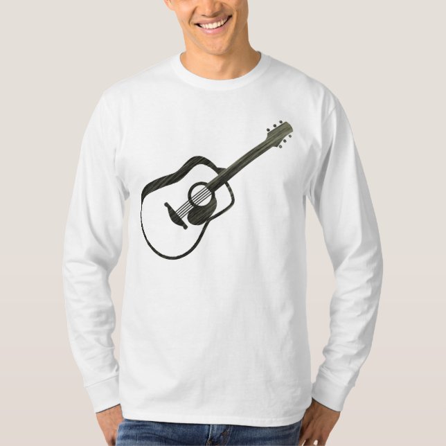 Camiseta Guitarra acústica - listada (Frente)