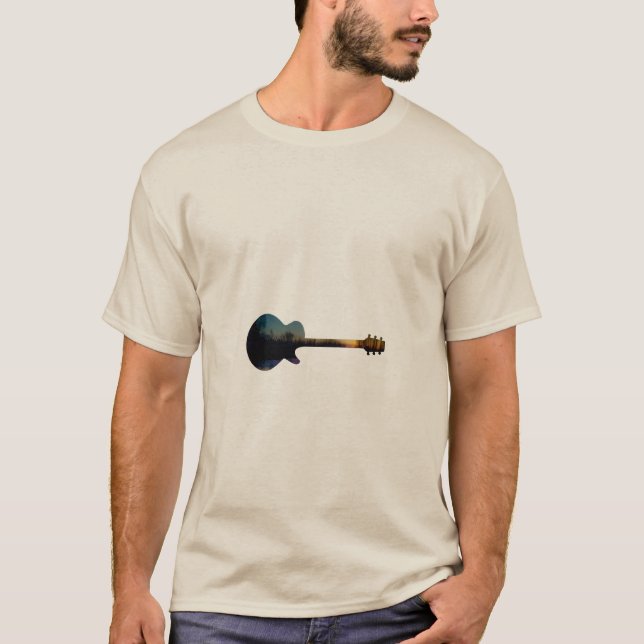 Camiseta Guitarra Acústica Nature Forest Music Bass Guitarr (Frente)