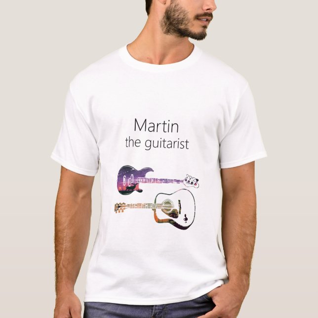 Camiseta Guitarra Acústica Nature Forest Music Bass Guitarr (Frente)