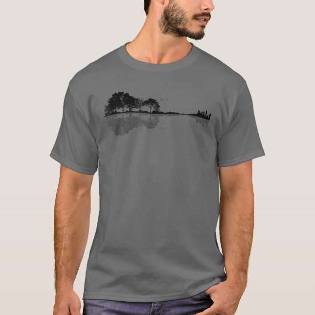 Camiseta Guitarra Acústica Nature Forest Music Bass Guitarr (Frente)