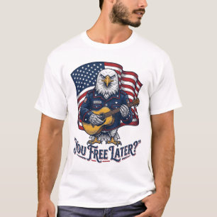 Camiseta Guitarra Águia Patriótica Vintage