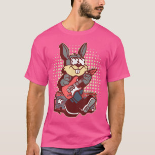 Camiseta Guitarra Bonita Páscoa Pai Música Bunny Guitar Ea