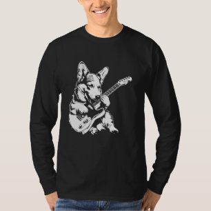 Camiseta Guitarra Canina - Pai Cardigan Welsh Corgi Mo
