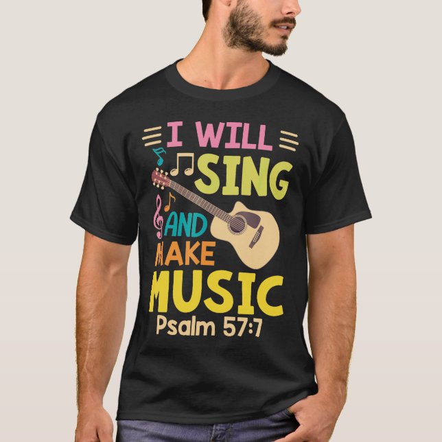 Camiseta Guitarra - Cantor de Guitarra da Igreja Musical Cr (Frente)