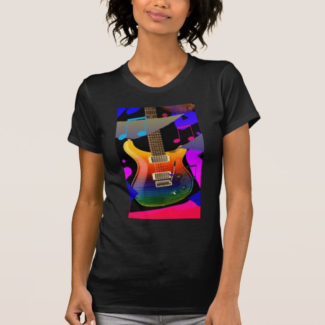 Camiseta Guitarra colorida - rocha sobre! (Frente)