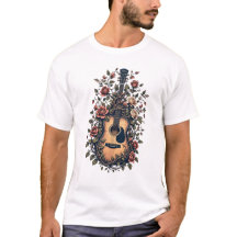 guitarra com design de rosa florescente