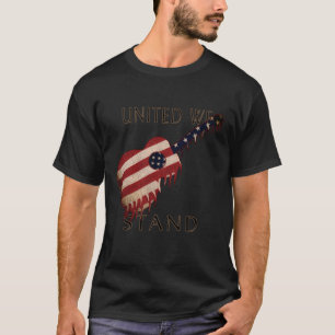 Camiseta Guitarra da bandeira americana, unida nós estamos