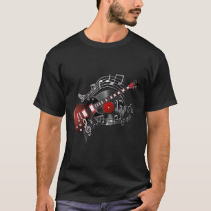 Camiseta Guitarra da rocha - vermelho