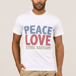 Camiseta Guitarra de aço do amor da paz