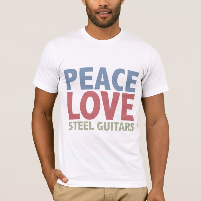 Camiseta Guitarra de aço do amor da paz (Frente)