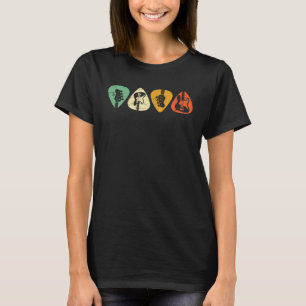 Camiseta Guitarra de Bass legal Picadas Retro Guitarrista