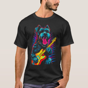Camiseta Guitarra de cachorro Schnauzer
