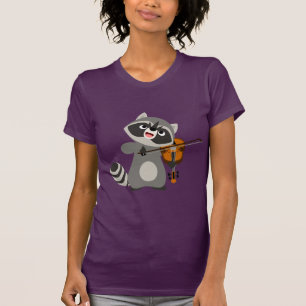 Camiseta Guitarra de Caricatura Bela Tocando Violina Mulher