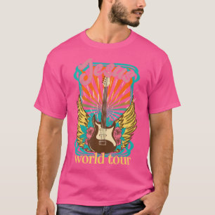 Camiseta Guitarra de concertos de rock 80S do Jesus World T
