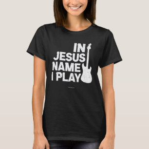 Camiseta Guitarra de Jesus Tocar Versículo da Bíblia Cristã