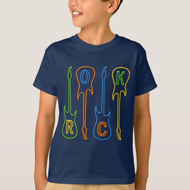 CAMISETA GUITARRA DE NÉON DA ROCHA (Frente)