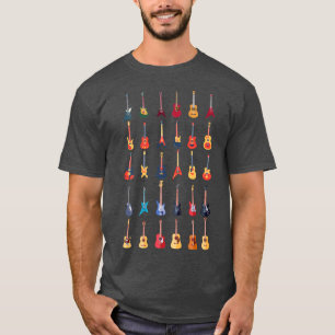 Camiseta Guitarra Diferentes Guitarras Música Sobrevivem En