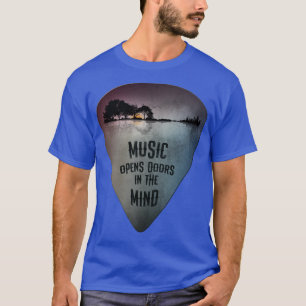 Camiseta Guitarra Distinta Lago Refletindo Música Amor