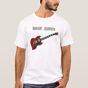 Camiseta Guitarra do vovô de Rockin, a vermelha & a preta