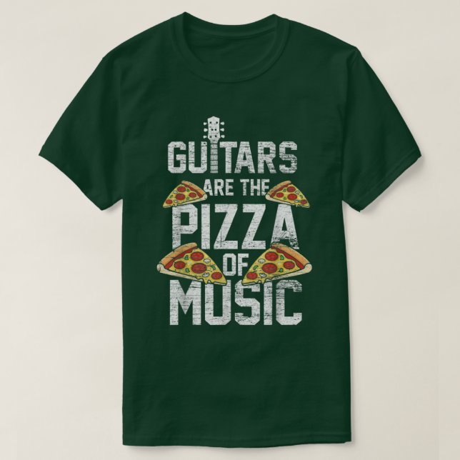 Camiseta Guitarra É A Pizza Da Comida Da Guitarrista Musica (Frente do Design)
