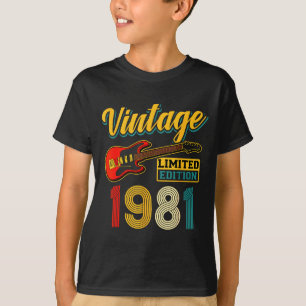 Camiseta Guitarra Edição Limitada Vintage 1981 Ano de Fabri