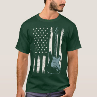 Camiseta Guitarra Elétrica de Bandeira dos EUA 2994