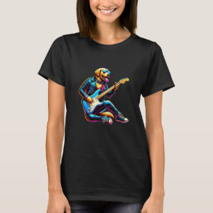 Camiseta Guitarra Elétrica do Golden Retriever Cachorro Eng
