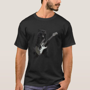 Camiseta Guitarra Elétrica Gato de Rocha Design Amante de M