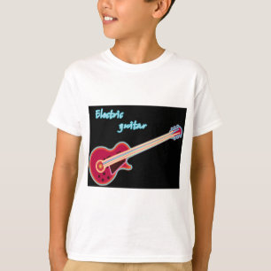 Camiseta Guitarra Elétrica Neon Música Rock Retro dos Anos