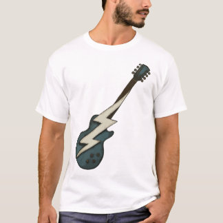 Camiseta Guitarra Elétrica Retro Relâmpago Rock Clássico