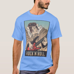 Camiseta Guitarra Elétrica T-S do Guerreiro Samurai Japonês