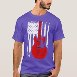 Camiseta Guitarra Elétrica US Flag Musista Guitarista