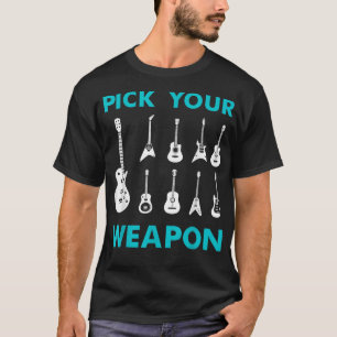 Camiseta Guitarra Engraçada Escolha Sua Arma Música Vintage