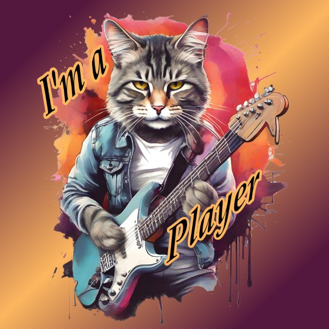 Camiseta Guitarra Engraçada Eu sou um Jogador (Criador carregado)