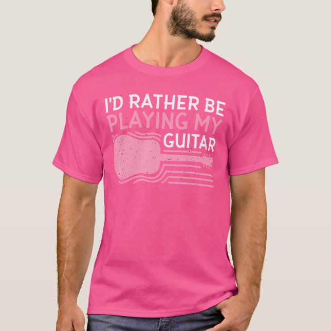 Camiseta Guitarra Engraçado - Músico de Violão Acústico (Frente)