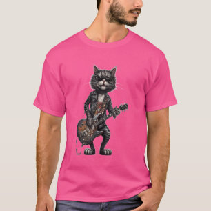 Camiseta Guitarra Engraçado Tocando Violão Rock e Roll Rock