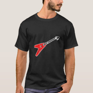 Camiseta Guitarra Flying V Música Hard Heavy Metal Caveira