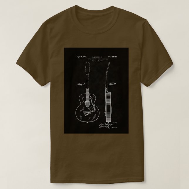 Camiseta Guitarra Gretch 1941 PatentBK  (Frente do Design)