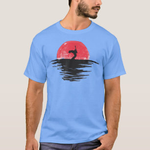 Camiseta Guitarra Guitarrista Japonês Sunset Retro Red 1494