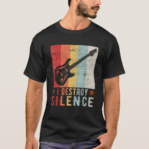 Camiseta Guitarra Instrumento I Destruo Silêncio branco 1